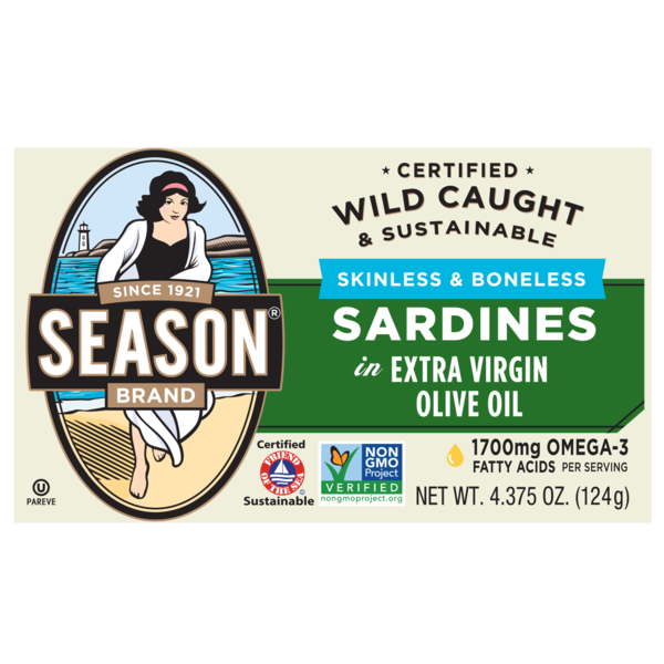 Canned Meat & Seafood Season Brand Skinless & Boneless Sardines in Extra Virgin Olive Oil hero