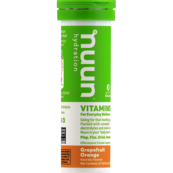 Energy & Sports Drinks Nuun Vitamins, Tablets, Grapefruit Orange hero