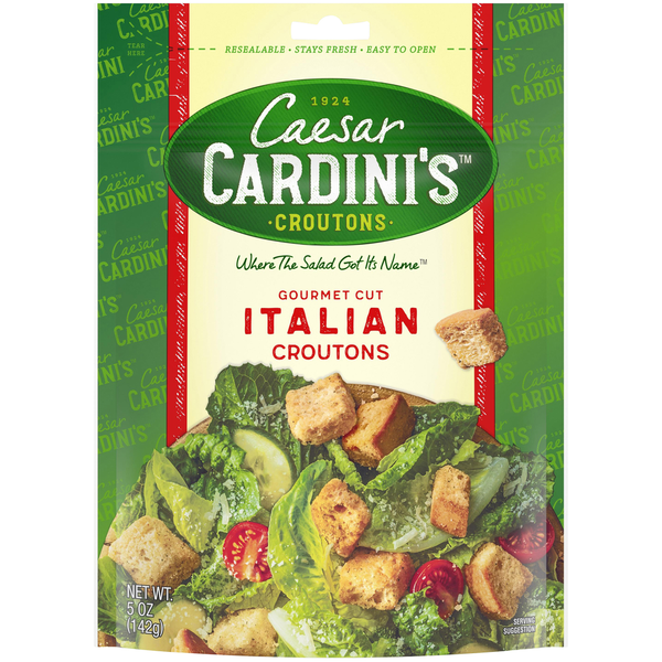 Salad Dressing & Toppings Cardini's Gourmet Cut Italian Croutons hero