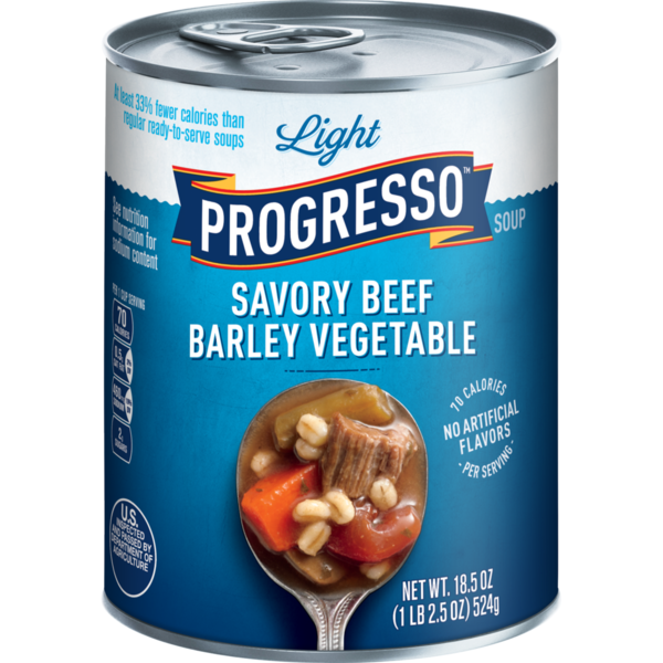 Soup, Broth & Bouillon Progresso Light Savory Beef Barley Vegetable Soup hero