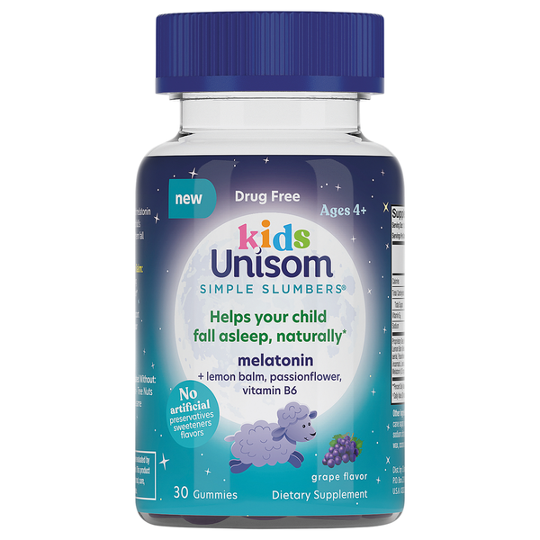 Muscles, Joints & Pain Relief Unisom Melatonin, Gummies, Kids, Grape Flavor hero