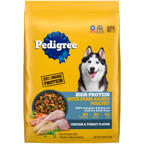 Dog Food Pedigree High Protein Adult Dry Dog Food Chicken and Turkey hero