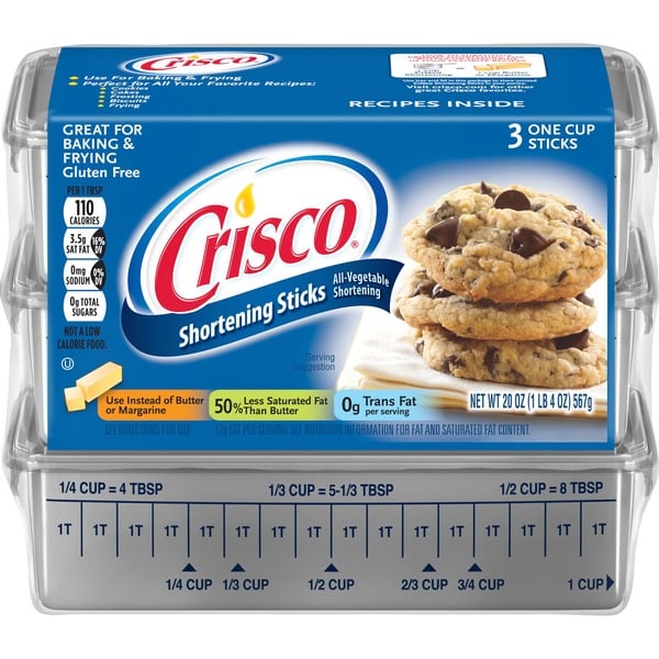 Baking Ingredients Crisco All-Vegetable Shortening Baking Sticks hero