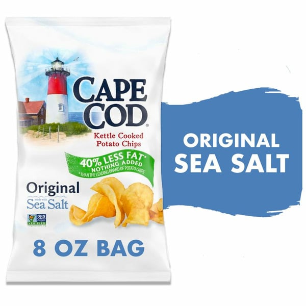 Chips Cape Cod Less Fat Original Kettle Cooked Potato Chips hero