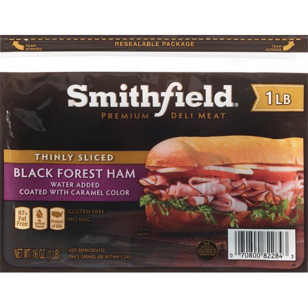 Lunch Meat Smithfield Ham, Black Forest, Thinly Sliced hero