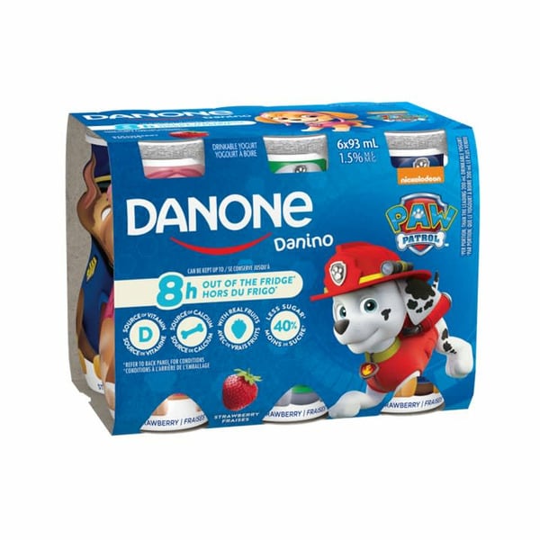 Yogurt Danone Danino Strawberry Flavoured Drinkable Yogurt, 6 Bottles hero