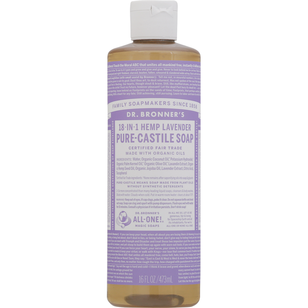 Body Lotions & Soap Dr. Bronner's Pure-Castile Soap, 18-in-1 Hemp, Lavender hero