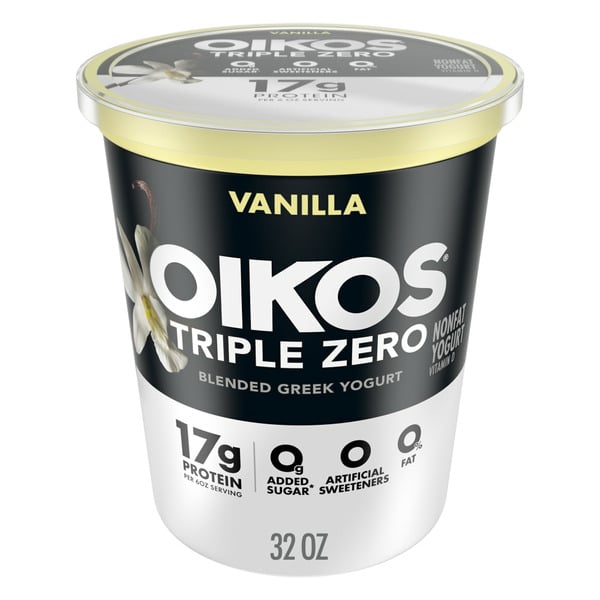 Yogurt Oikos Vanilla 17g Protein, 0g Added Sugar, Nonfat Greek Yogurt Tub hero