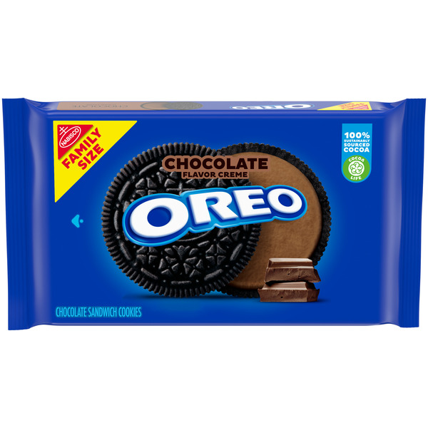 Cookies & Cakes Oreo Chocolate Flavored Creme Chocolate Sandwich Cookies, Family Size hero