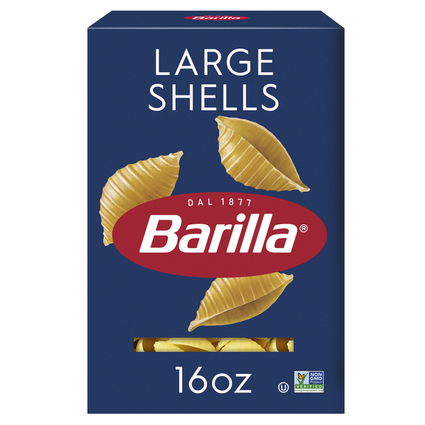 Dry Pasta Barilla Large Shells - Non-GMO Pasta Made with Durum Wheat Semolina & Kosher Certified hero