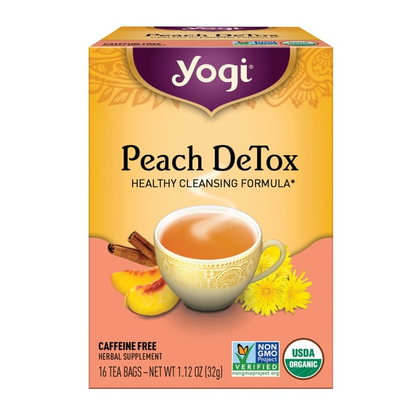 Tea (Loose, Bags and Pods) Yogi Tea Herbal Tea, Peach DeTox, Caffeine Free hero