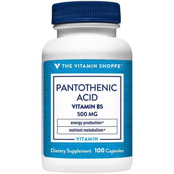 Vitamin B The Vitamin Shoppe Pantothenic Acid - Vitamin B5 - 500 MG (100 Capsules) hero