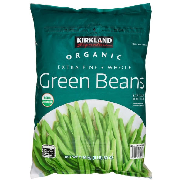 Frozen Fruit & Vegetables Kirkland Signature Org Fine Green Bean, 5 Lb hero