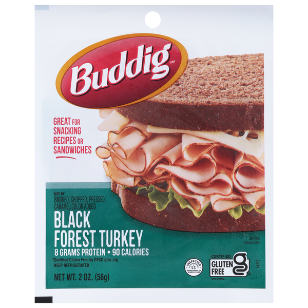 Packaged Lunchmeat Buddig Turkey, Black Forest hero