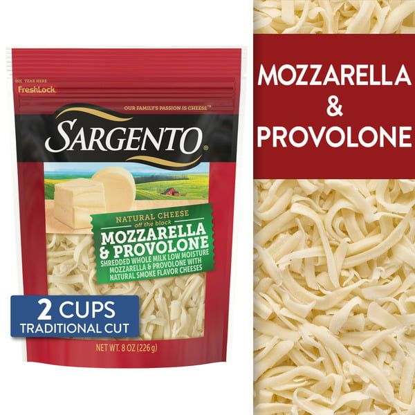 Packaged Cheese Sargento Shredded Mozzarella & Provolone with Natural Smoke Flavor Natural Cheeses hero