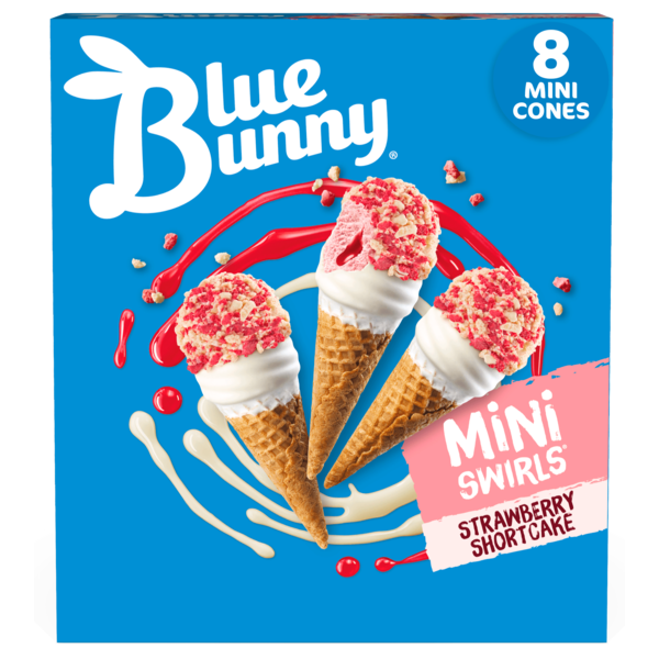 Ice Cream & Ice Blue Bunny Mini Swirls Strawberry Shortcake Cones hero