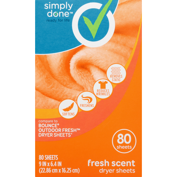 Simply Done Dryer Sheets, Fresh Scent hero