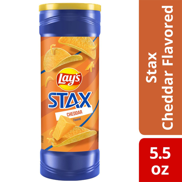 Chips & Pretzels Lay's Stax Cheddar Flavored Potato Crisps hero