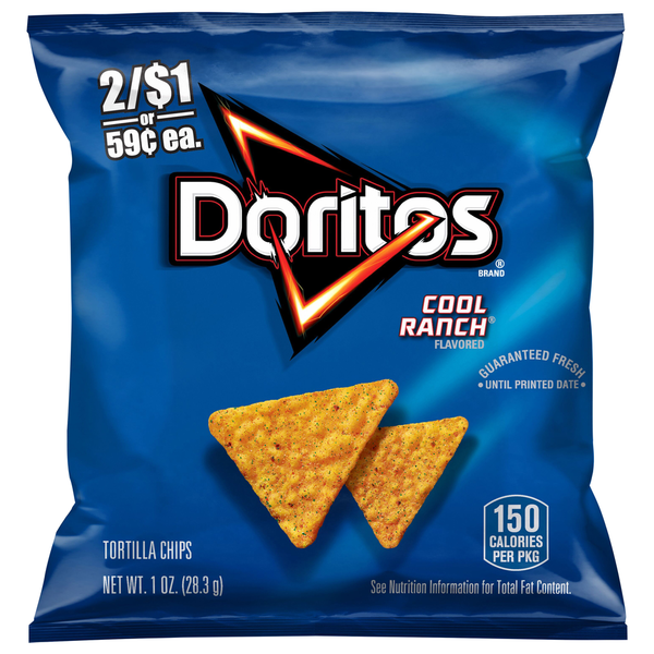 Chips & Pretzels Doritos Tortilla Chips, Cool Ranch Flavored hero