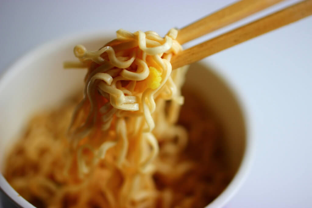 instant noodles in cup, japanese fast food.