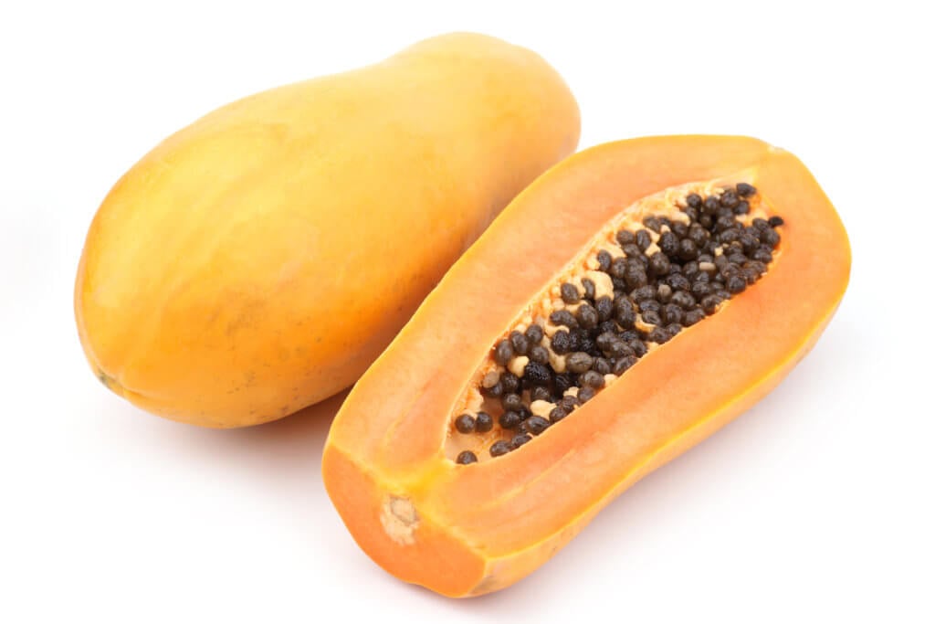 Papaya isolated on White Backgrounds.