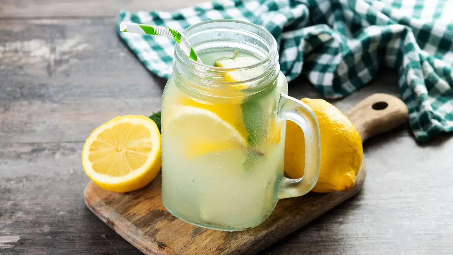 A glass of homemade lemonade