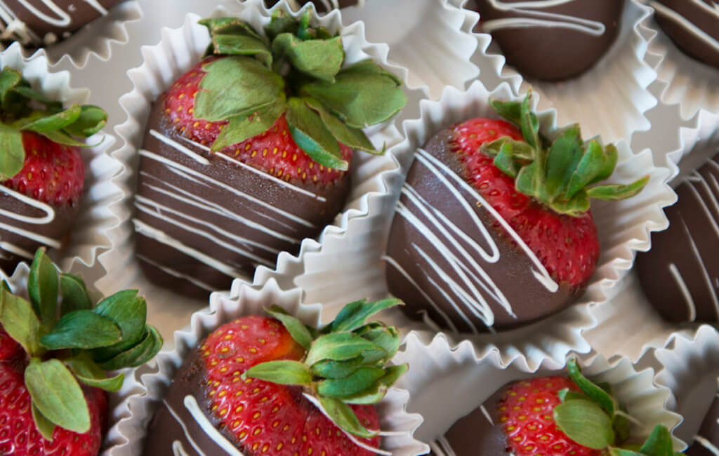 Chocolate Covered Strawberries in wrap.