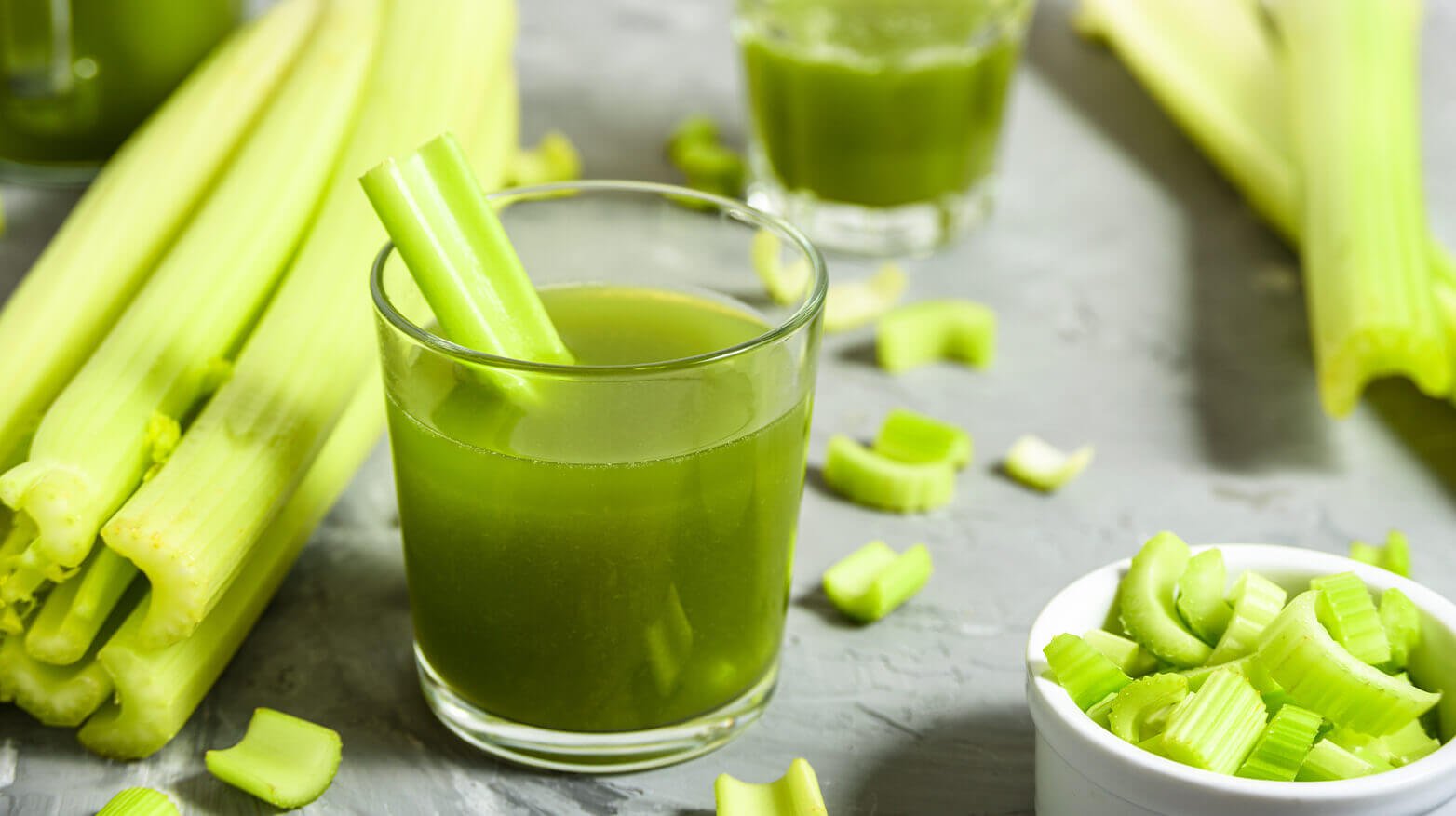 Small glass of celery juice