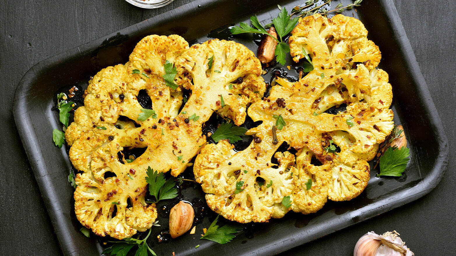 Plate of roasted cauliflower