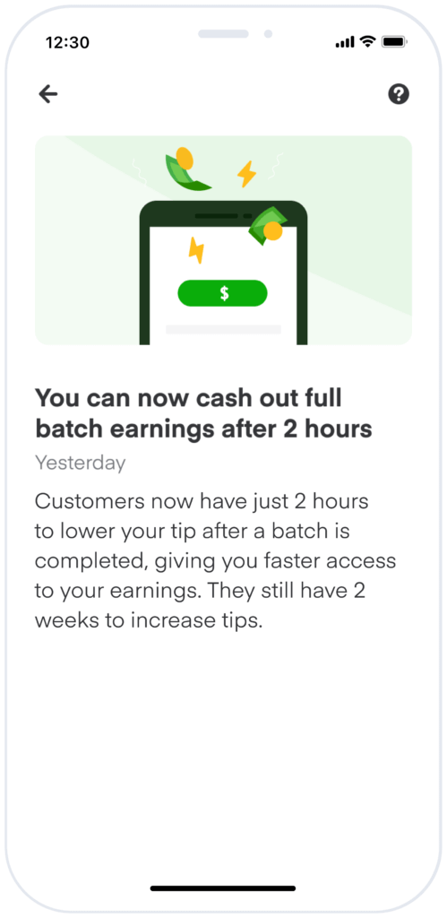 Cash Out Full Batch Earnings After Two Hours