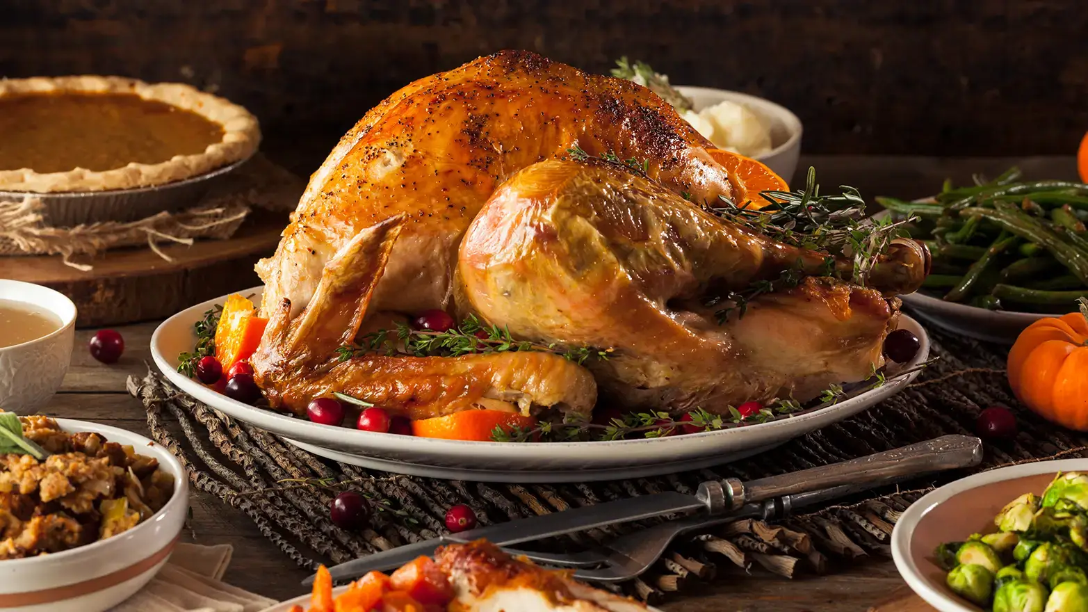 Stock image of turkey on Thanksgiving.