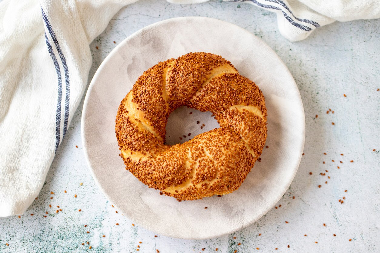 Turkish bagel or gevrek.