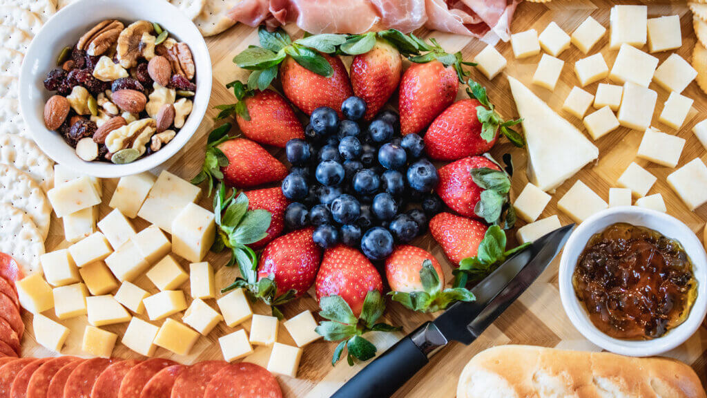 charcuterie board full view closeup