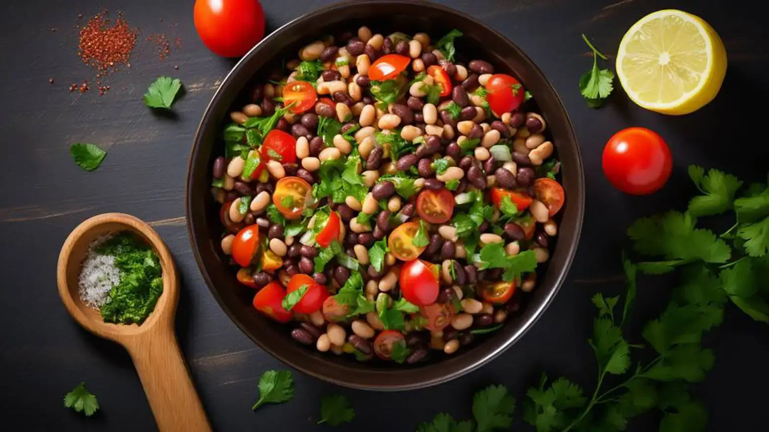 large bowl of bean salad