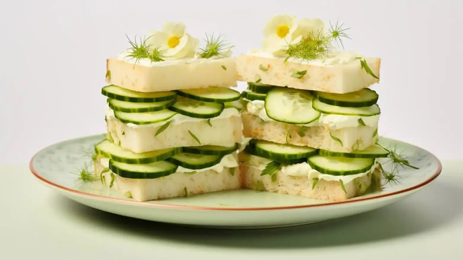 Cucumber cream cheese sandwich