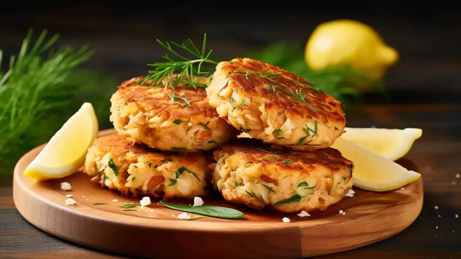 salmon cakes with fresh lemon