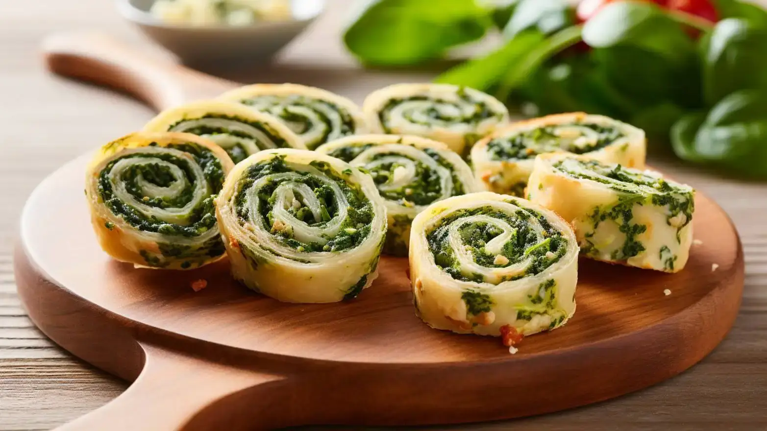 Spinach and cheese pinwheels