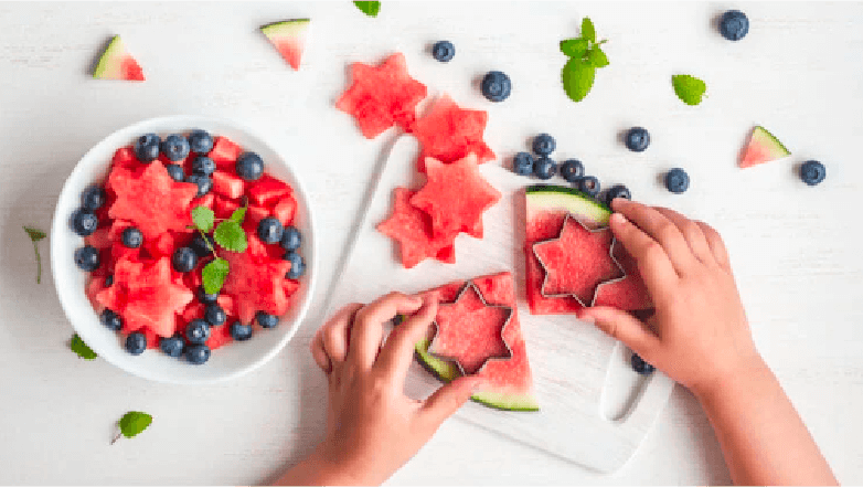 stars cut out of watermelon