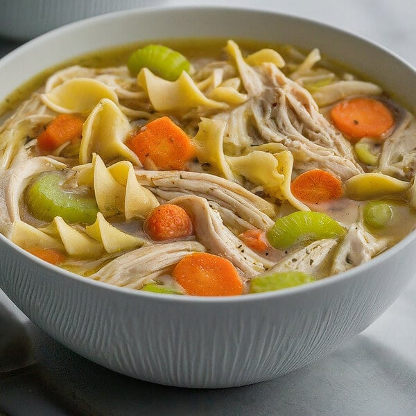 bowl of chicken noodle soup