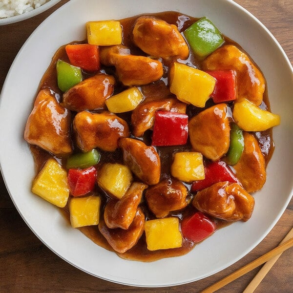 sweet and sour chicken with veggies