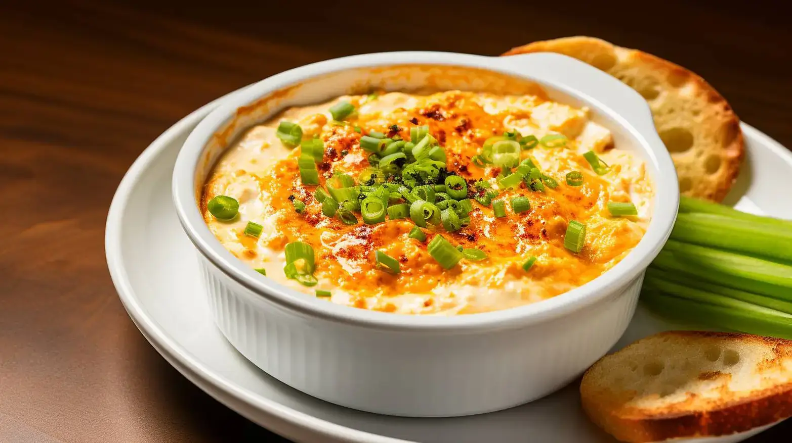 creamy, cheesy buffalo chicken dip for Superbowl