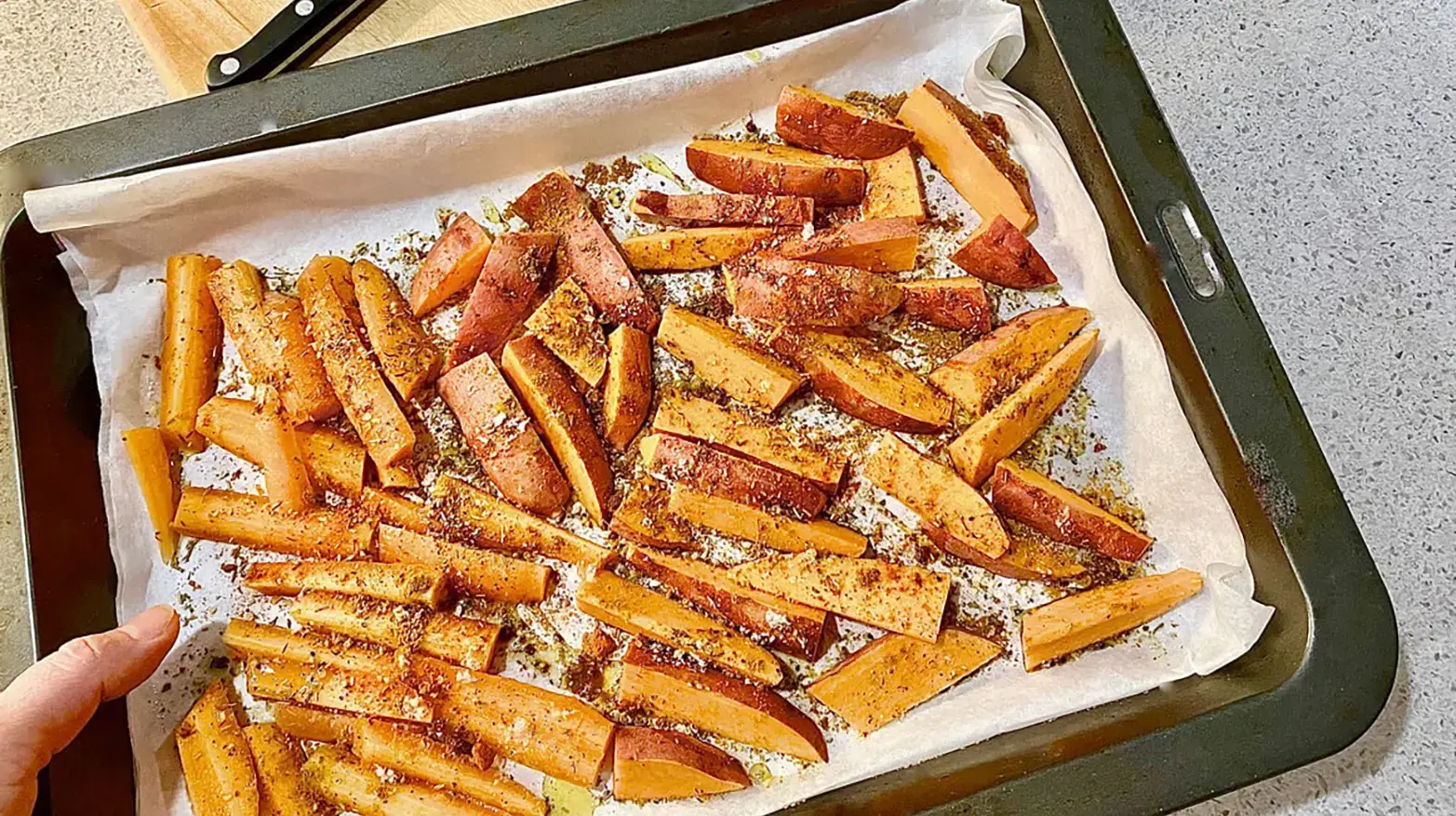 roasted sweet potato wedges