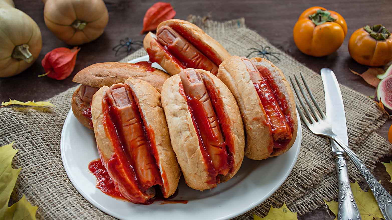 hot dogs carved like fingers