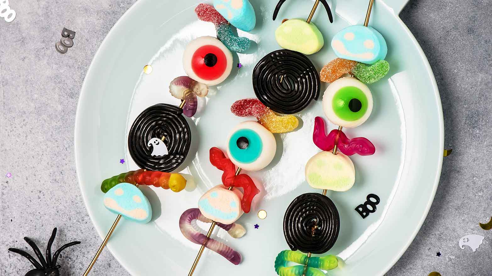 Halloween candy kabobs