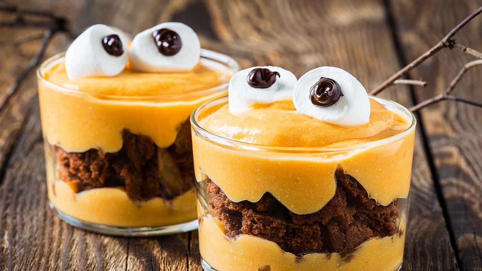 Little monster pudding cups