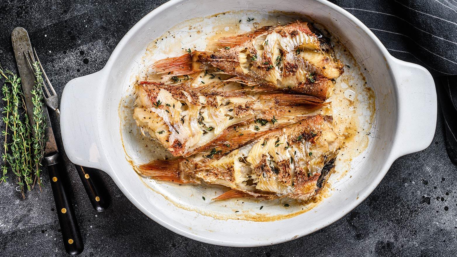 Baked grouper with seasonings