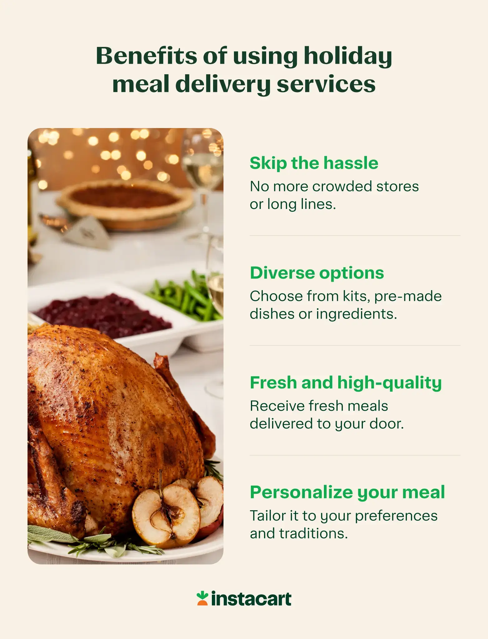 The benefits of using holiday meal delivery services.