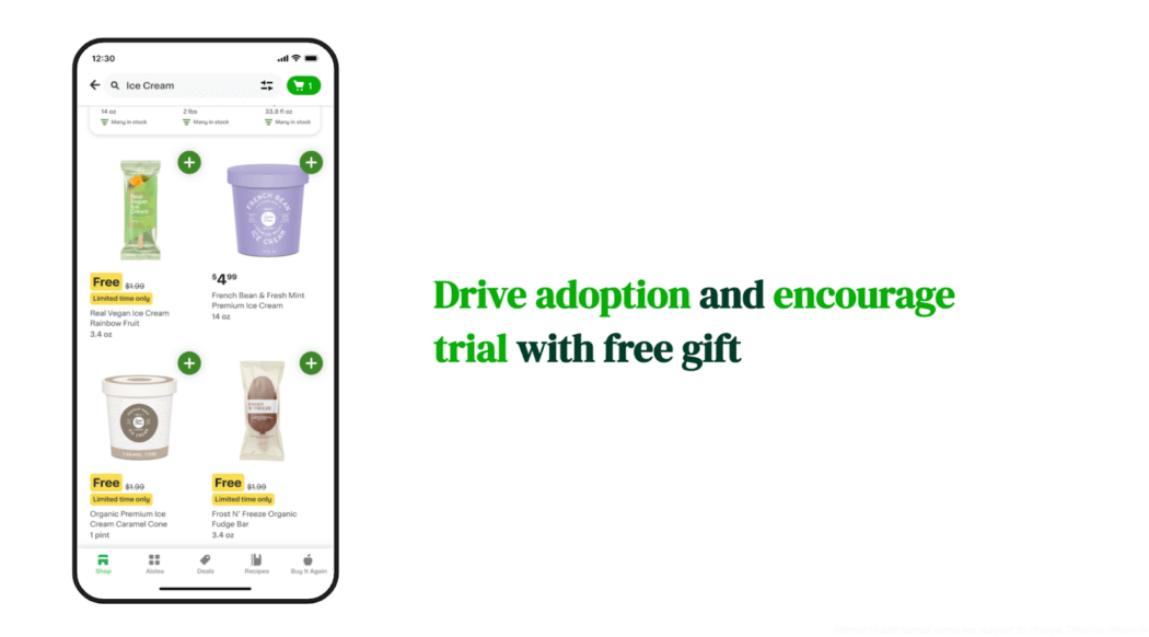 Launching free gift offer structure on Instacart — Drive adoption and encourage trial 