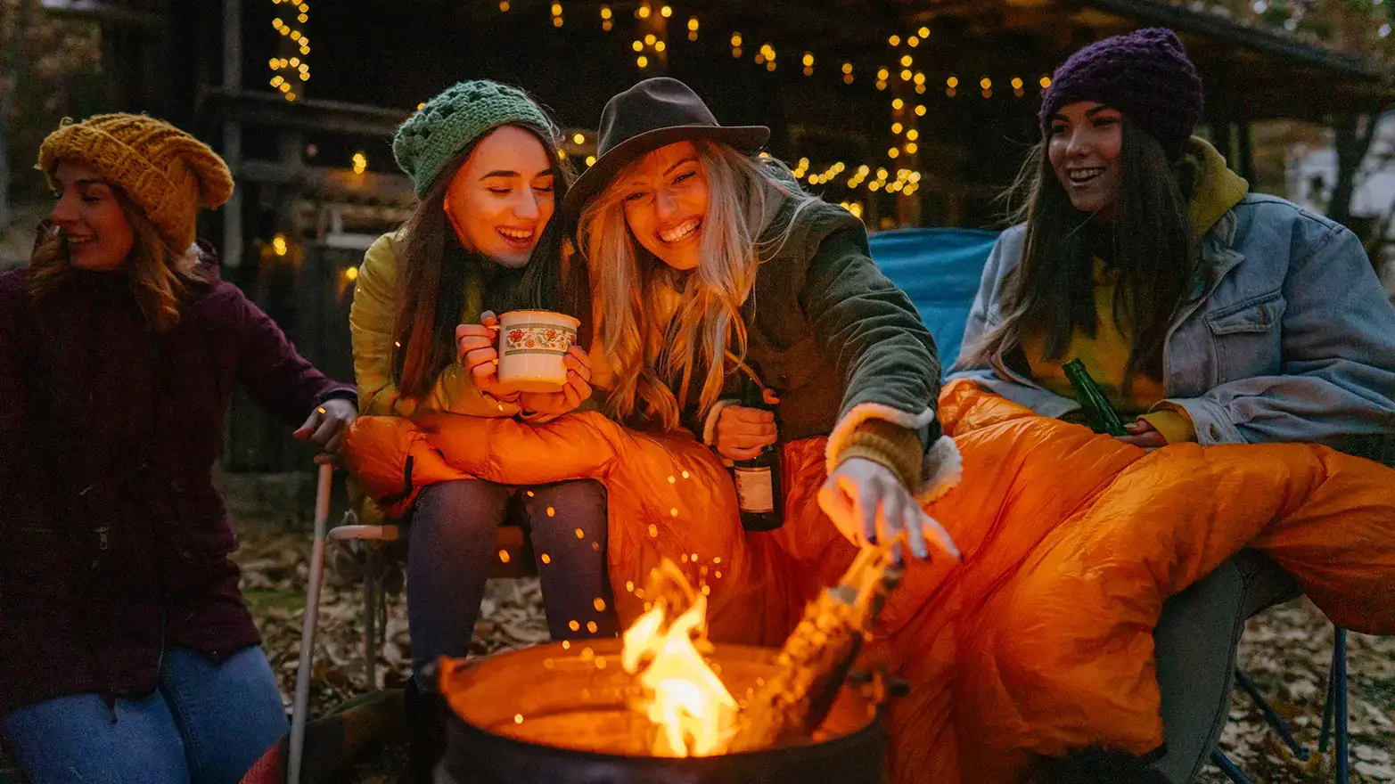 People at a bachelorette party with an outdoorsy theme