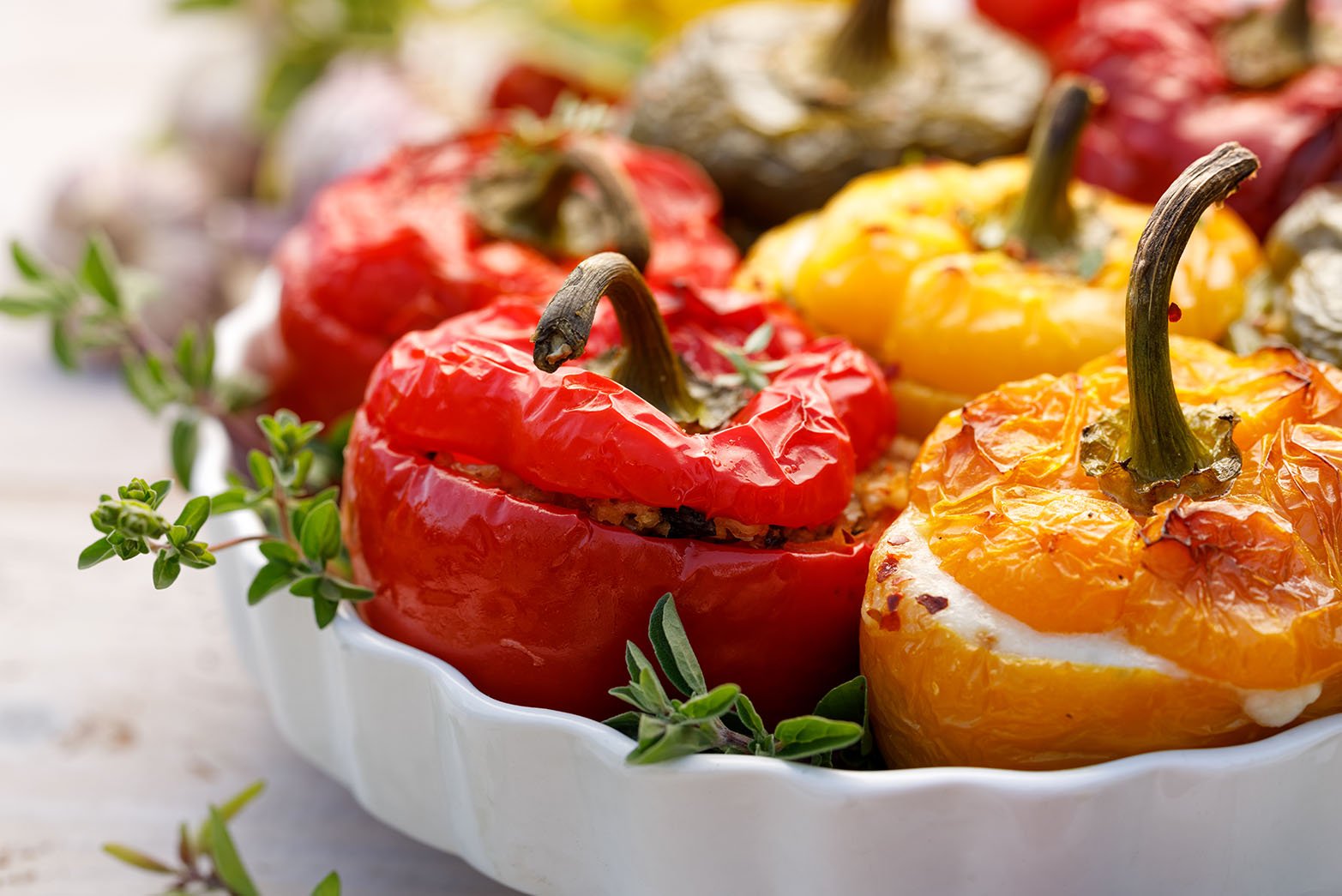 Stuffed peppers for a BBQ